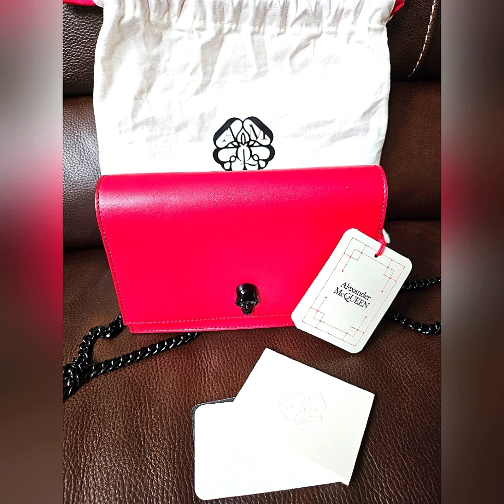 *SOLD* NWT Alexander McQueen Red Leather Crossbody Bag